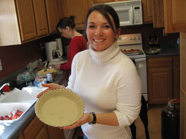 Kari's first pie crust, haha.  Weeee
