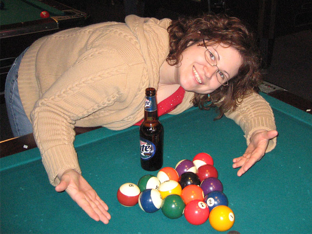 Nathan's friend's rack.  Seriously, look at how she racked the balls.