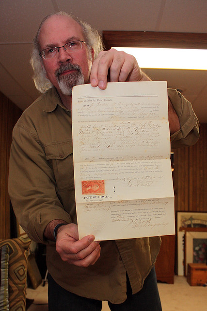 The deed to Jeff's family's old farm - October 23, 1871