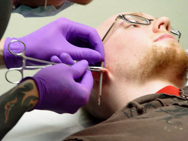 Pierced with another 4ga needle