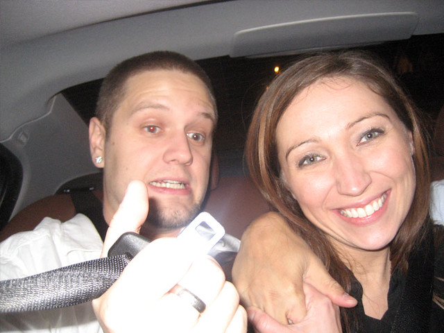 Angela is serious about seatbelts