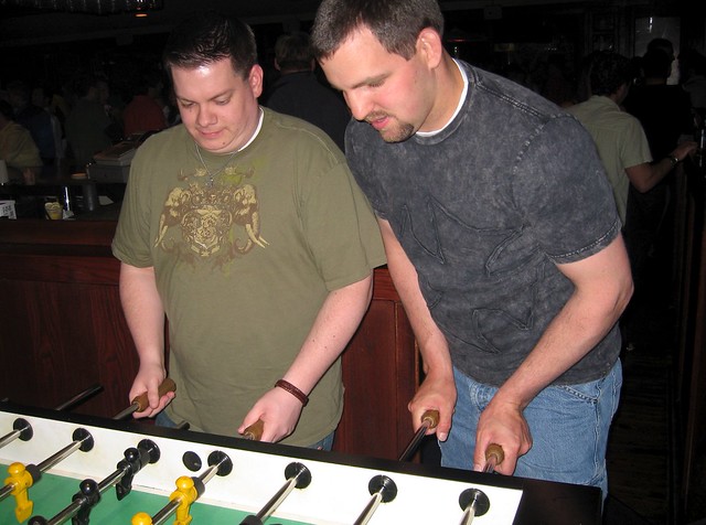 Nick and Chuck playing Foos