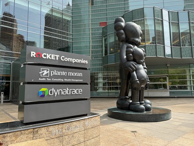 Greeted by Kaws sculptures on the first day