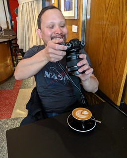 Drinks - Ivan worked on his latte Instagrams at breakfast