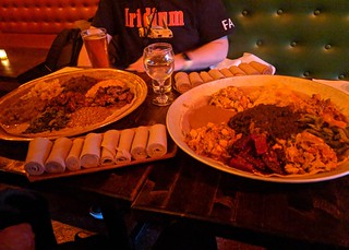 Bout to stuff ourselves with Ethiopian food with Clint and Jacqui