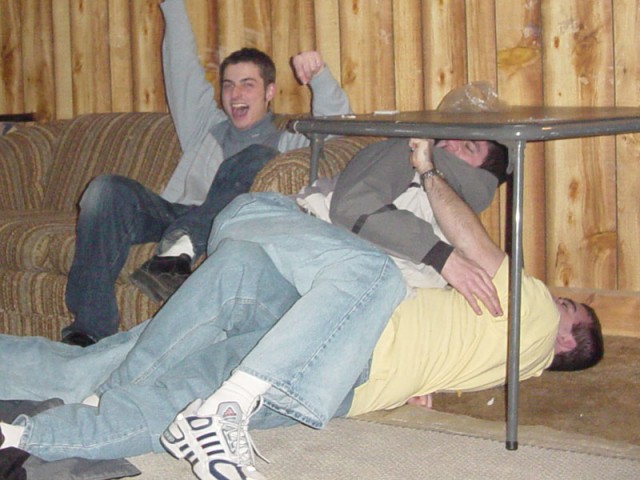 Josh wrestling Steve Crane