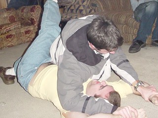 Josh wrestling Steve Crane