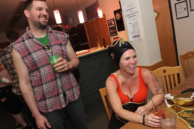 Pro wrestlers havin a good time