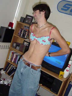 Straight - Josh in a bra
