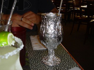 Drinks - I wrapped my margarita glass in foil