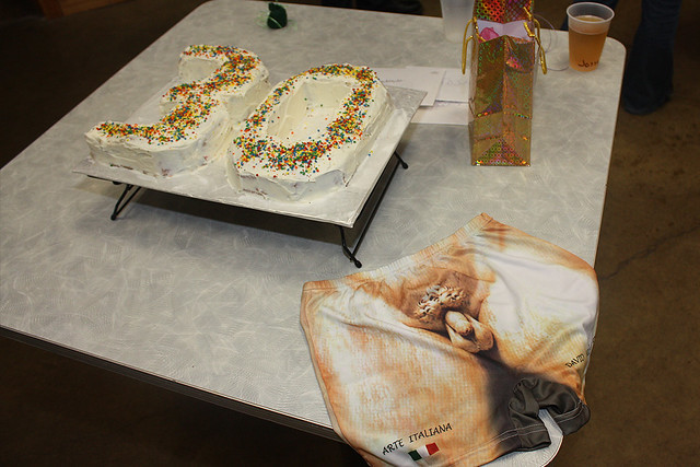 Josh's cake/gift table