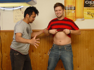 Nathan D - We played a game where we flat palm slapped each other's stomachs as hard as we could.