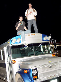 4 - Get on top of bus, outside Inn Like Flinn