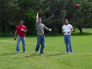 Chuck McGrane - Playing Bocce Ball on our new course.
