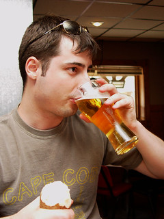 Drinks - That is a raw potato he's gnawing on.