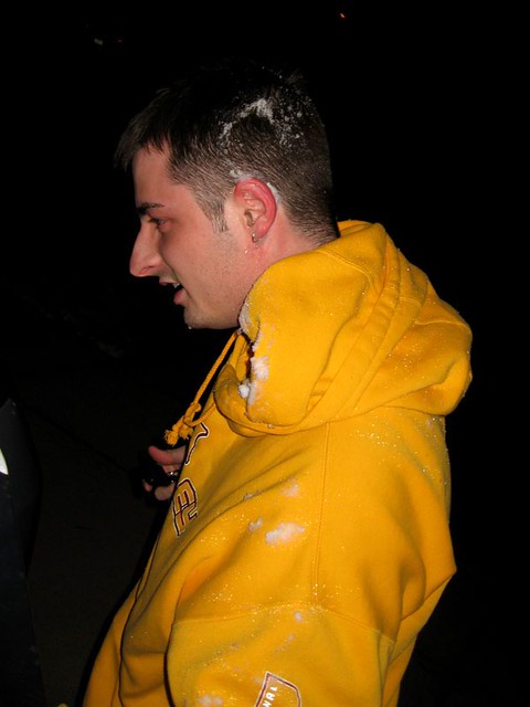 Jeff shows up, Josh nails him with a snowball