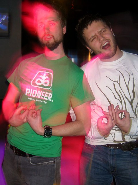 Throwin up the Pioneer logo