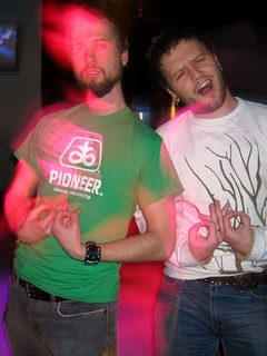 Throwin up the Pioneer logo