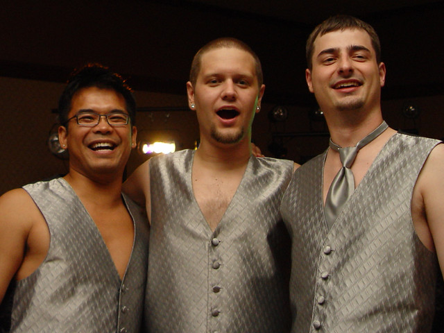 Wingert still has his tie on.