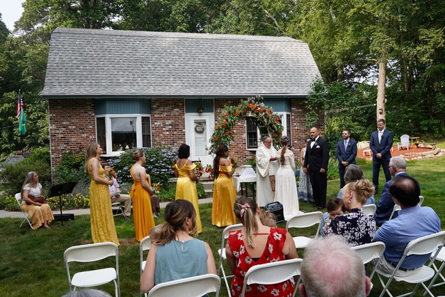 Wedding at Mark and Judy's house