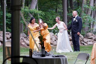 Wedding - The bridesmaids were takin selfies while being announced, lol