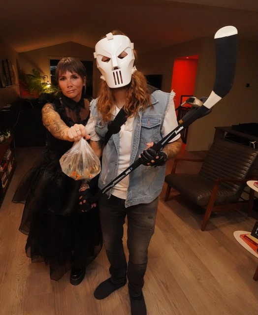 Wednesday Addams and Casey Jones