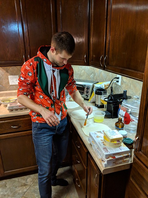 Julien making some French King Cake