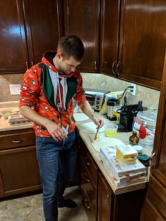 Julien making some French King Cake