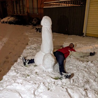 Having fun in the snow