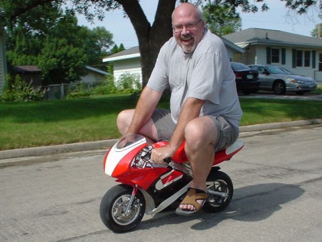 Jeff on the Pocket Bike