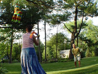 Steph, Dr. Bob, and the Pinata