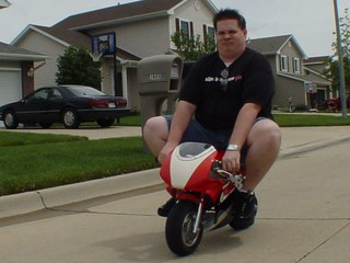 Nick on the pocket bike