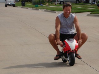 Dad on the pocket bike