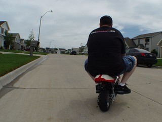 Nick ridin off with free advertisement for Kevi