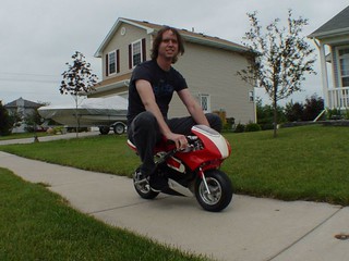 Cedric on the Pocket Bike