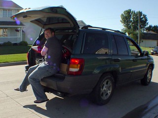 Picking up Zach after he broke down