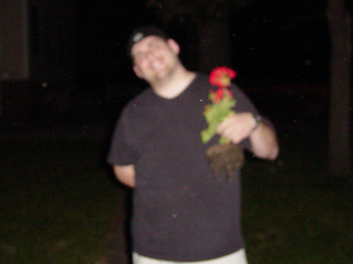 I know it's blurry, but the photo is crucial to see how he picked this flower