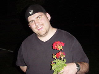Kevi and some flowers he picked for Mary