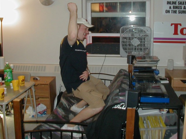 Dancing on the futon...