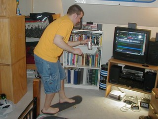 Tech - Josh trying to skate in my dorm