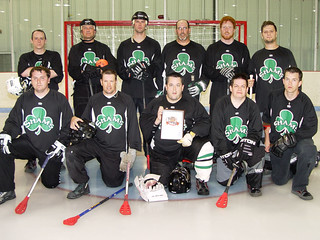 Broomball - Yeah, that's a 1st place plaque Kacy's holding.