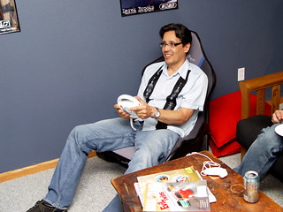 Playing mario Kart Wii