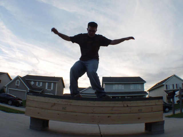 Royale on cinder blocks