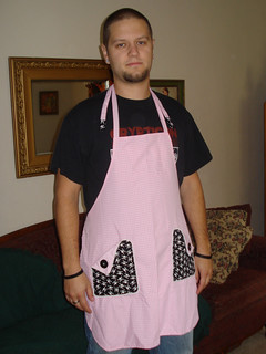 Skull - Kari got a pink skull apron.  I got to wear it.