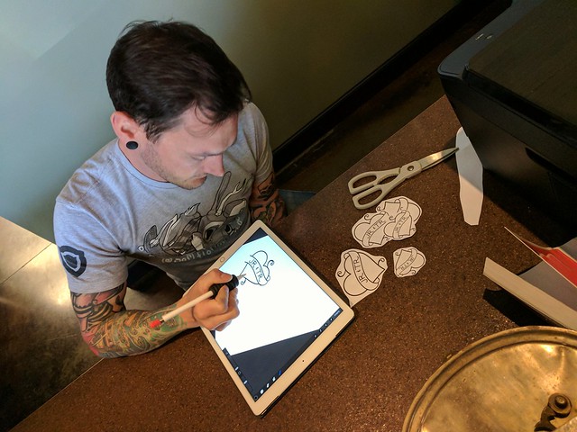 Workin on Kari's new tattoo