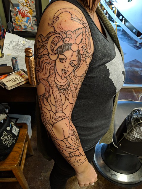 Kali sleeve linework done