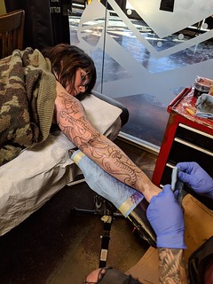 Tattoo - Kari has a snake on her forearm now. How badass is that?
