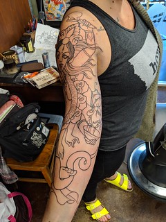 Tattoo - Kali sleeve linework