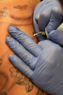 Tattoo - White Ink close-up