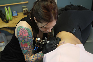 Tattoo - Getting my name tattooed on her side